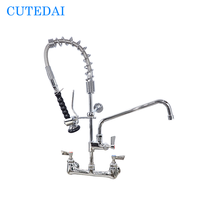 Robinet de cuisine moderne à débit contrôlé, finition électrolytique, noyau de valve en acier inoxydable, utilisation hôtelière, construction en laiton, 4-8 pouces