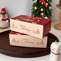 Boîte cadeau de Noël Xiyu avec illustration dessinée à la main, boîte à dessert faite à la main, décoration de boîte cadeau, boîte avion