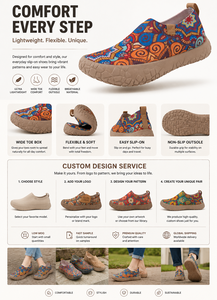 Chaussures de pêcheur confortables <span class=keywords><strong>en</strong></span> toile imprimée personnalisée, style mocassin plat à bout large, à enfiler, pour femme, baskets décontractées d'été - Product Image 4