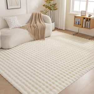 <span class=keywords><strong>Tapis</strong></span> de salon en fourrure blanche à poils hauts et bas, design personnalisé, fabriqué à la machine, lavable, <span class=keywords><strong>tapis</strong></span> en fausse fourrure de lapin doux pour chambre d'enfant - Product Image 1