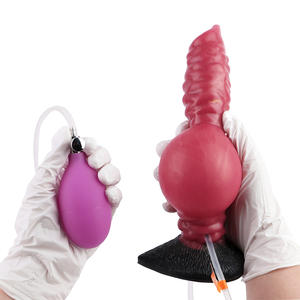 Consolador Anal inflable de silicona con forma de <span class=keywords><strong>lobo</strong></span> para mujer, consolador con nudo de perro con bomba, consolador de silicona para mujer - Product Image 2