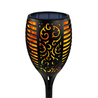Mini torche à flamme vacillante à 33 LED, alimentée par énergie solaire, étanche IP65, batterie au lithium 600mAh, double mode, 4-6H, pour jardin, patio, pelouse