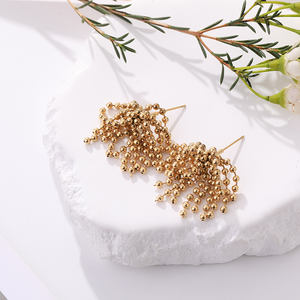 Conjunto de joyería de moda de mujer de acero inoxidable chapado en oro personalizado para mujer pendientes de diseño de acero inoxidable - Product Image 1