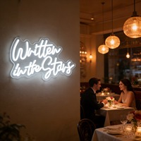 Enseigne néon LED « Written in the Stars » pour la décoration murale de la maison, du bar, du club, des fêtes, des mariages, des anniversaires, des vacances, ou comme toile de fond.