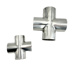 <span class=keywords><strong>2026</strong></span>年中国批发不锈钢304 316L乳制品管件接头螺纹抛光十字接头 - Product Image 1