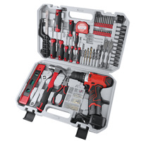 Ensemble d'outils de perceuse électrique 12V de 165 pièces, personnalisable, OEM, boîtier rigide en aluminium, usage domestique, perceuse multifonction, perceuse à percussion au lithium 1