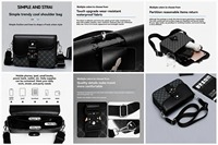 Sac bandoulière de luxe pour homme en PU et polyester, imperméable, léger, avec logo personnalisé, sac messager tendance et réglable – Vente en gros