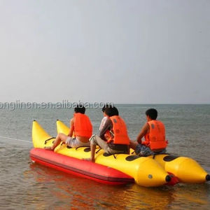 เรือกล้วยเป่าลมมีครีมกันแดดทำจากพีวีซีสำหรับกีฬาทางน้ำสำหรับปลาที่บินได้ - Product Image 1