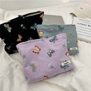 Pochette de voyage vintage en toile avec fermeture éclair, motif <span class=keywords><strong>papillon</strong></span>, fourrure, pour cosmétiques et maquillage - Product Image 4