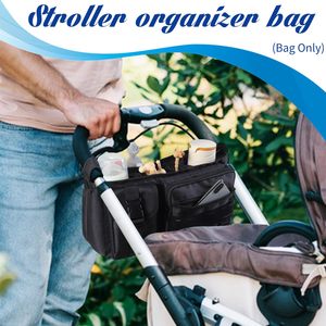 Bolsa Organizadora Universal <span class=keywords><strong>para</strong></span> Cochecito de Bebé, Portavasos Aislado, Bolsillos con Cremallera, Almacenamiento <span class=keywords><strong>para</strong></span> Teléfono, Correas Ajustables, Impermeable - Product Image 6