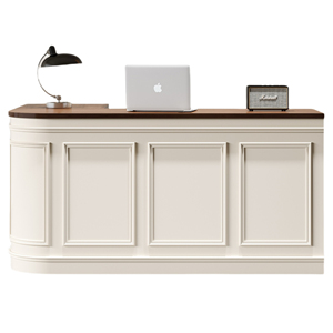 Comptoir commercial multifonctionnel en bois de style crème pour magasin de vêtements et petit bar - Product Image 5