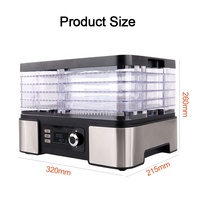 Petits appareils électroménagers, déshydrateur alimentaire électrique, commande mécanique, machine de déshydratation saine pour fruits et viande, 5 plateaux, jusqu'à 70°C
