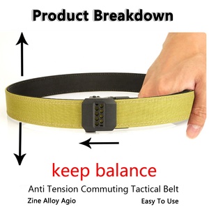 โลโก้แบบกำหนดเอง เข็มขัดยุทธวิธีแบบหนาพิเศษ ขนาดกว้าง 3.8 ซม. ผ้าไนลอนสองชั้นเคลือบฟิล์ม PE หัวเข็มขัดอัตโนมัติ ผลิตจากโรงงาน - Product Image 4