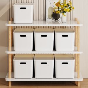 Cajas de Almacenamiento de Plástico Rectangulares, Organizador de Escritorio Ecológico, Contenedor de Almacenamiento de Cosméticos para Cocina, Tipo Vertical - Product Image 1