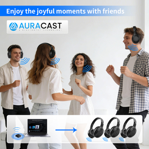 Combinación de Transmisor y Auriculares (1 a 2) con Función Auracast para Fiestas/Reuniones, Auriculares y Transmisor Inalámbricos - Product Image 2