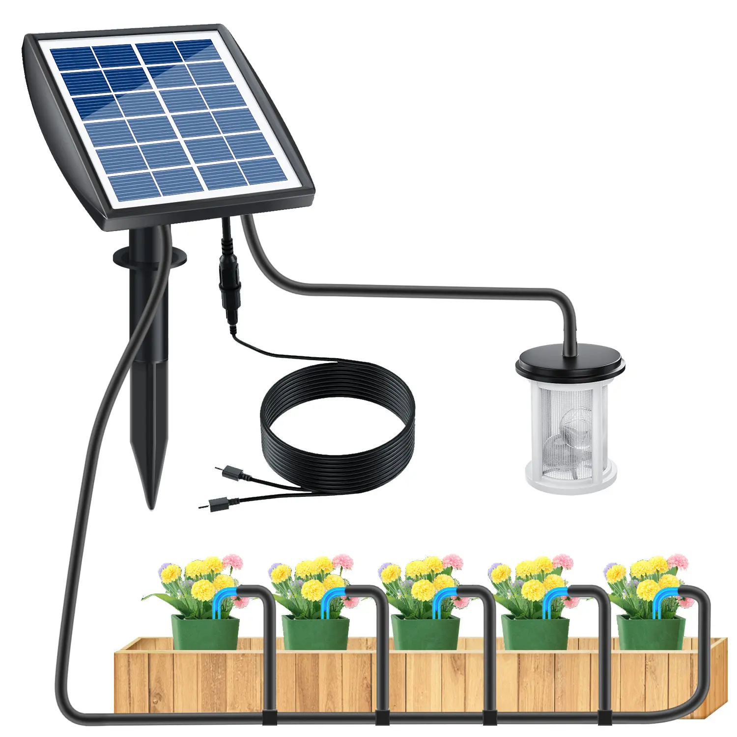 2023 Hot Sale Solar Auto Bewässerungs system Solar betriebenes automatisches Tropf bewässerungs set für Pflanzen auf dem Balkon, im Pflanzen bett