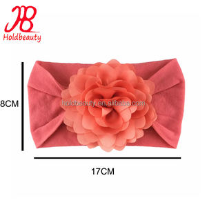 Fascia per la testa <span class=keywords><strong>con</strong></span> fiocco di <span class=keywords><strong>fiori</strong></span> in Nylon per bambini fiocchi per bambini nunsi in tinta unita fascia per <span class=keywords><strong>capelli</strong></span> morbidi accessori per <span class=keywords><strong>capelli</strong></span> per bambini - Product Image 3