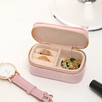 Boîte à bijoux de voyage miniature personnalisée portable, organisateur de bijoux, emballage de rangement, écrin, bague, cajas para joyera, coffret à bijoux