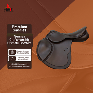 جلد اصطناعي ممتاز مخصص سرج قفز إنجليزي مريح كحلي أزرق أسود بني حصان ركوب سرج الفروسية - Product Image 1