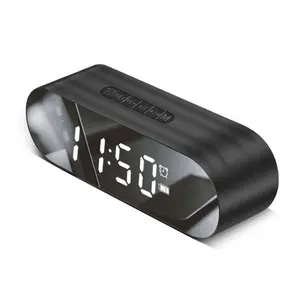 Metall wecker FM-Radio Tragbarer BT-Lautsprecher Digitale LED-Anzeige Audio-Schreibtisch Tisch uhr Qualität Uhr Multifunktion