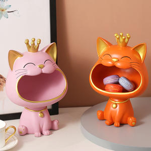 Adorno de Resina con Forma de Gato de Boca Grande, Tema Animal, para Guardar Llaves en la Entrada, Decoración de Sala de Estar, Zapatero, Artesanía de Lujo Ligero - Product Image 2