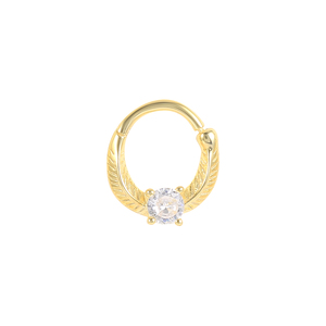 ROXI - Anillo de Nariz de Plata 925 con Baño de Oro de 18K y Circonita, Joyería para Perforaciones, para Mujeres y Niñas - Product Image 1
