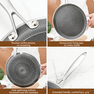 <span class=keywords><strong>Padella</strong></span> Antiaderente a Tre Strati <span class=keywords><strong>in</strong></span> Acciaio Inox a Nido d'Ape per Cucina, Chef, Pasticceria, <span class=keywords><strong>Pizza</strong></span> e Frittura - Product Image 5