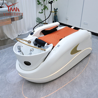 Lit de massage électrique au design moderne pour salon de coiffure, fauteuil de lavage de cheveux avec fonction shampoing