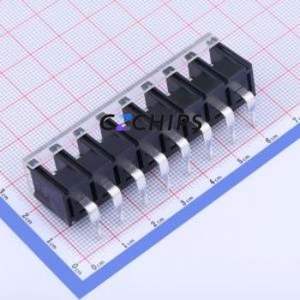 KF28R-7.62-8P Barrier Terminal Block Bent Lead Through Hole,P=7.62mm Connector With Cover Plate 7.62mm 1x8P Right Angle Pin - Product Image 2