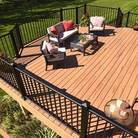 Planches de terrasse en composite WPC personnalisées de style européen, couleur teck, pour terrasses extérieures