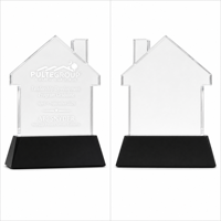 Trophée en cristal transparent Noble Landmark avec base noire, gravure personnalisée sur verre pour la reconnaissance de la leadership
