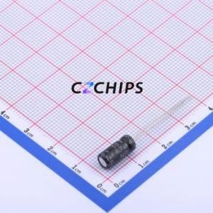 Condensateur électrolytique en aluminium à montage traversant CM4R7MG511B, composant à montage traversant (THT), D5xL11mm 5mm 11mm 2000 heures-85 ℃ - Product Image 1