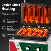 Nouvelle machine commerciale électrique en acier inoxydable à six grilles pour corn-dogs croustillants au fromage, 220V, facile à utiliser