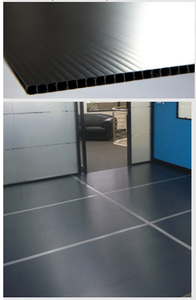 床材保護シート2.5mm 2.4m x 1.2m黒コルフルートPP溝付き段ボールプラスチック - Product Image 2