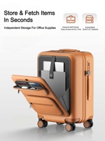 GEMULIN Nouvelle valise à roulettes grande capacité avec compartiment amovible pour ordinateur portable et porte-gobelet pliable