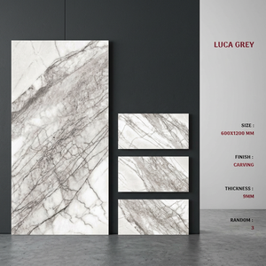 Luca Grey European Stone Style Glazed Porcelain Tiles 600x1200mm <b>Rustic</b> Finish for Indoor Outdoor Floors - Product Image 1