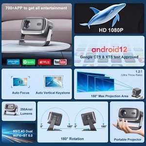 Android portátil 1080P compatible con proyector inteligente <span class=keywords><strong>Mini</strong></span> 1280x720P Home Theater LED lámpara Android 12 Sistema operativo - Product Image 4
