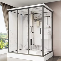 Unité préfabriquée de salle de bain intégrée au design moderne à plateau rectangulaire salle de douche intérieure mobile avec toilette et douche