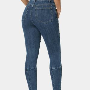 Leggings Femme Taille Haute 2025 avec Perles, Style Rétro, Très Élastiques, Coupe Cheville, Décontractés, Effet Jean - Product Image 2