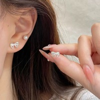 Joyeros Por Mayor Sommerliche Blumen-Herz-Ohrstecker Damen Verlobungs-Party Geschenkset Wolfram Koreanischer Stil 925 Silber Plattiert