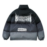 Veste décontractée pour homme sur mesure, style streetwear, dégradé, coupe ample, manteau d'hiver avec col montant et motif dégradé chaud