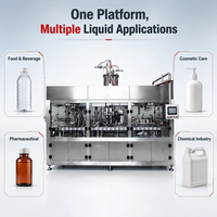 Équipement de remplissage industriel à piston, entièrement automatique, adapté aux boissons, à l'huile de cuisson, au sirop et à l'alcool, personnalisation OEM ODM