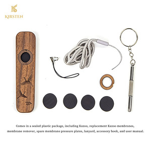 Kazoo Profesional Hecho a Mano <span class=keywords><strong>de</strong></span> la Marca KIRSTEN, Grabado con Láser, Patrón Vintage, Madera <span class=keywords><strong>de</strong></span> Palisandro y Nogal Negro, Modelo KKZ02, Regalo - Product Image 5