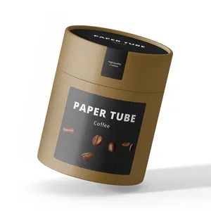2023 nova chegada fornecedor dourado papel comida tubo chá café feijão papel tubo kraft papel tubo cosmético