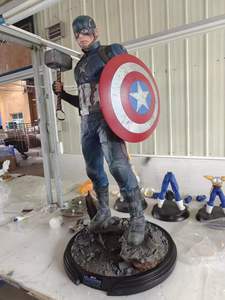 Estatua de resina de alta gama de <span class=keywords><strong>Capitán</strong></span> <span class=keywords><strong>América</strong></span> de la película <span class=keywords><strong>Marvel</strong></span>, tamaño medio, para decoración. - Product Image 5