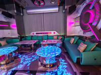 Vente en gros d'ensemble de canapés contemporains en cuir turquoise Assurance qualité Sectionnel moderne et élégant pour meubles de bar à la maison