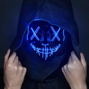 <span class=keywords><strong>Masque</strong></span> de fête lumineux d'Halloween, <span class=keywords><strong>masque</strong></span> de visage d'horreur à LED, accessoires luminescents pour les fournitures de fête, <span class=keywords><strong>masque</strong></span> de fête lumineux d'horreur - Product Image 1