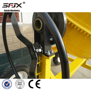 Bétonnière portative SFJX à 4 roues, jaune, moteur essence/diesel, déchargement manuel, pour travaux de construction - Product Image 4