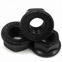 Écrou à bride hexagonale en acier au carbone DIN6331 avec rondelle monobloc, plaque de pressage moulée, CLASSE 4, oxyde noir, M6, entièrement fileté, droit, 10 mm