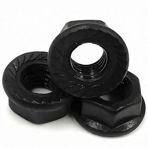 Écrou à bride hexagonale en acier au carbone DIN6331 avec rondelle monobloc, plaque de pressage moulée, CLASSE 4, oxyde noir, M6, entièrement fileté, droit, 10 mm - Product Image 2